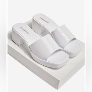 Minney Block Heel Sandal in Bright White